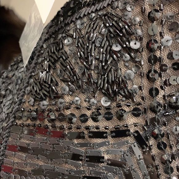 Custom Gorgeous Strapless Matte Sequins & Beads Fishtail Gown - Picture 7 of 16